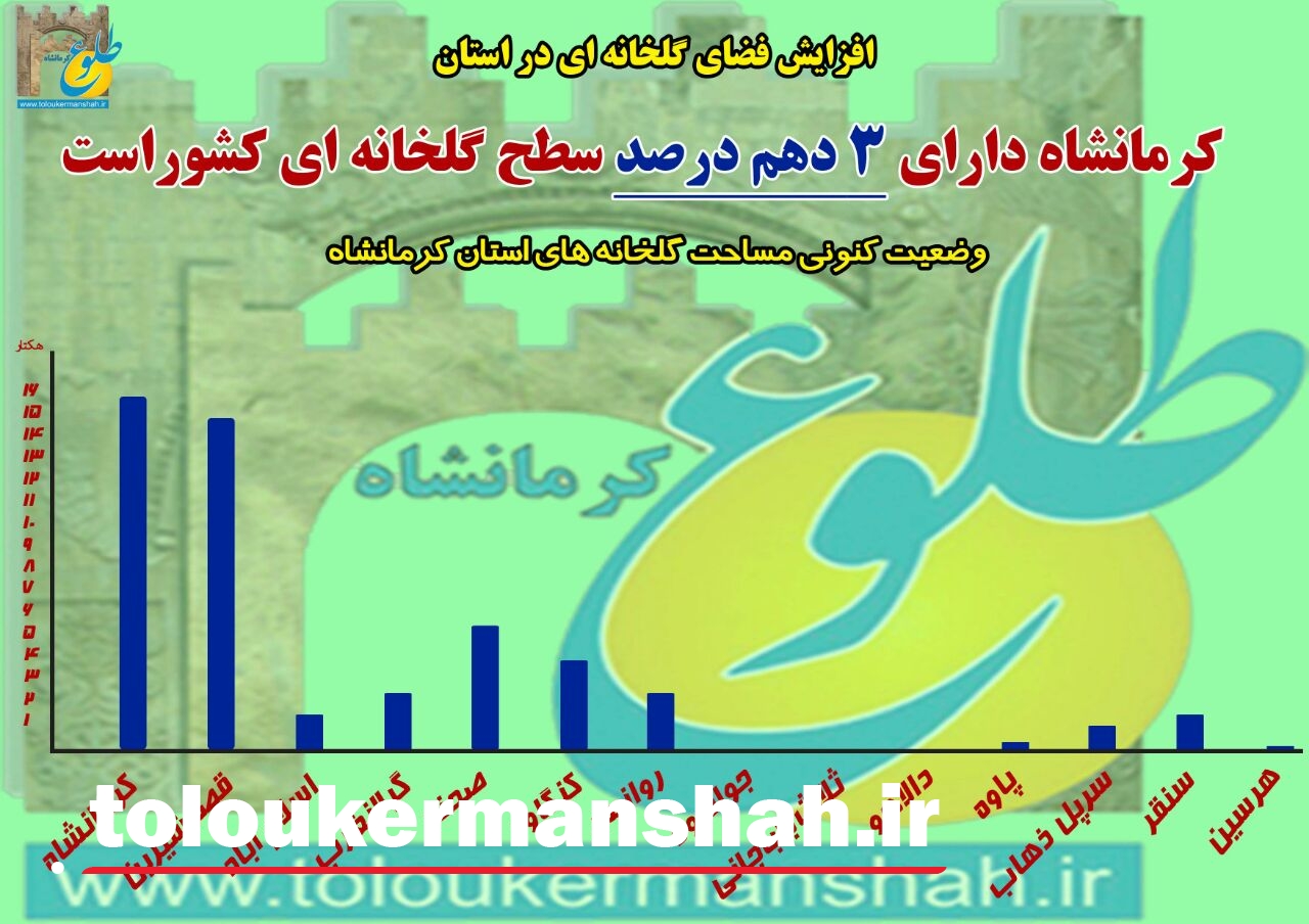 کرمانشاه دارای ۳ دهم درصد سطح گلخانه ای کشور است