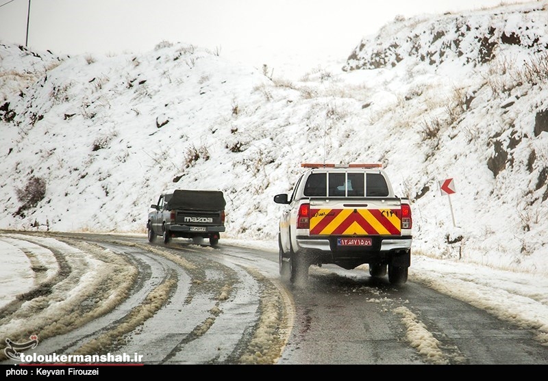 بارش برف در محور ایلام، حمیل به کرمانشاه