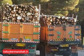توقیف کامیون حامل چوب‌های قاچاق در کرمانشاه