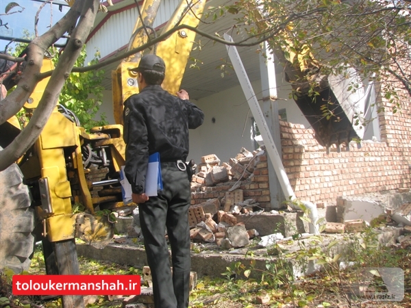 تخریب ۵۰ باب ساختمان غیرمجاز در کرمانشاه