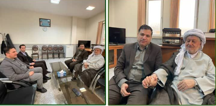 دیدار مدیران دادگستری با ملا قادر قادری امام جمعه پاوه در راستای حقوق شهروندی