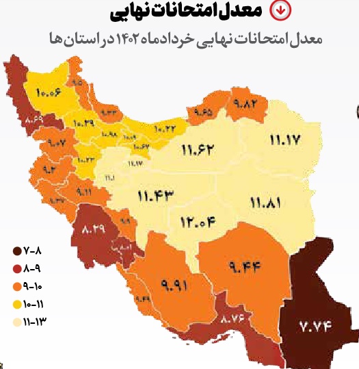 نابرابری علیه آموزش!/ مقایسه نقشه استانی فقر و معدل امتحانات نهایی در استان‌ها