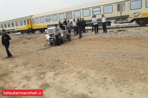 برخورد پراید با قطار باری در “هرسین” یک زخمی به جا گذاشت
