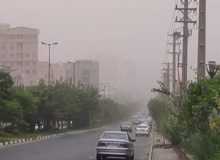 غبار آلود شدن هوای برخی شهرهای استان کرمانشاه براثر وزش شدید باد